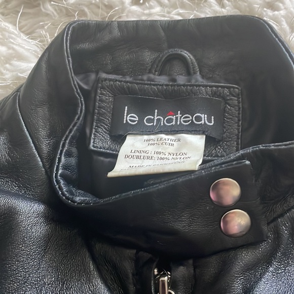 Black waist high leather jacket - Picture 2 of 2